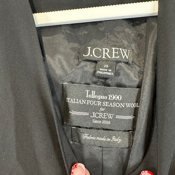 J Crew Tollegno 1900 Italian Wool Black Sleeveless Button Front Dress Size 20 - Picture 2 of 5